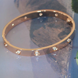 Cartier Love Bracelet Rose Gold With 10 Diamonds Size 17