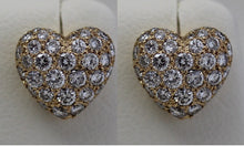 Load image into Gallery viewer, Cartier 18k Y Gold Pave Diamond Heart Earrings