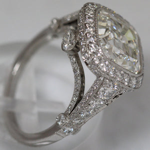 Tiffany & Co. 5.12 ctw Ladies Cushion Legacy H VS2 Diamond Ring