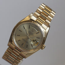 Load image into Gallery viewer, Rolex Mens 18k Yellow Gold Day Date President 18038 Champgne Black