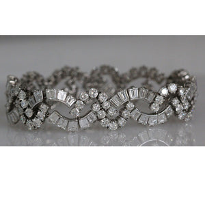Tiffany & Co. Vintage Estate Platinum Diamond Bracelet 22.7 cts Art Deco