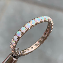 Load image into Gallery viewer, White Opal Eternity Band October Birthstone - 14k Gold