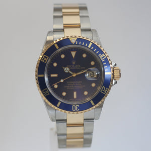Rolex 16613 Steel and Gold Submariner Blue dial