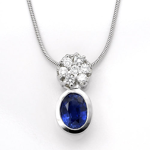 Sapphire & Diamond Pendant- 2.60 CTW