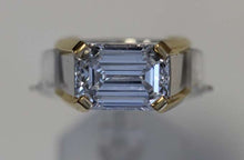 Load image into Gallery viewer, Huge Emerald Cut Diamond Ring - Mens 7.21 Carat E SI1
