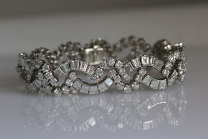 Tiffany & Co. Vintage Estate Platinum Diamond Bracelet 22.7 cts Art Deco