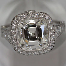 Load image into Gallery viewer, Tiffany &amp; Co. 5.12 ctw Ladies Cushion Legacy H VS2 Diamond Ring