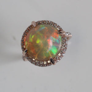 Pink Gold Opal Ring