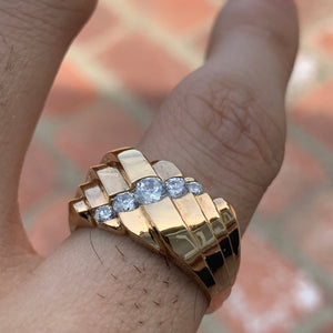 0.80 Carat TW Men's Diamond Ring / Wedding Ring / Band, 14 Karat