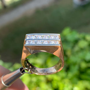 1.80 Carat TW Men's Diamond Ring / Wedding Ring / Band, 10 Karat Princess Cuts