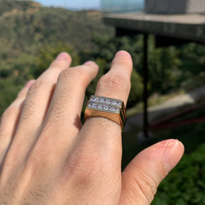 1.80 Carat TW Men's Diamond Ring / Wedding Ring / Band, 10 Karat Princess Cuts