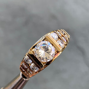 1.80 Carat TW Round Diamond Engagement , 10K, Vintage Ben Dannie Original Design