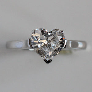 Tiffany Co. Ladies Platinum 1.51 ct Heart E VVS2 Diamond Ring