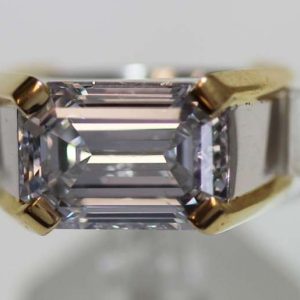 Huge Emerald Cut Diamond Ring - Mens 7.21 Carat E SI1